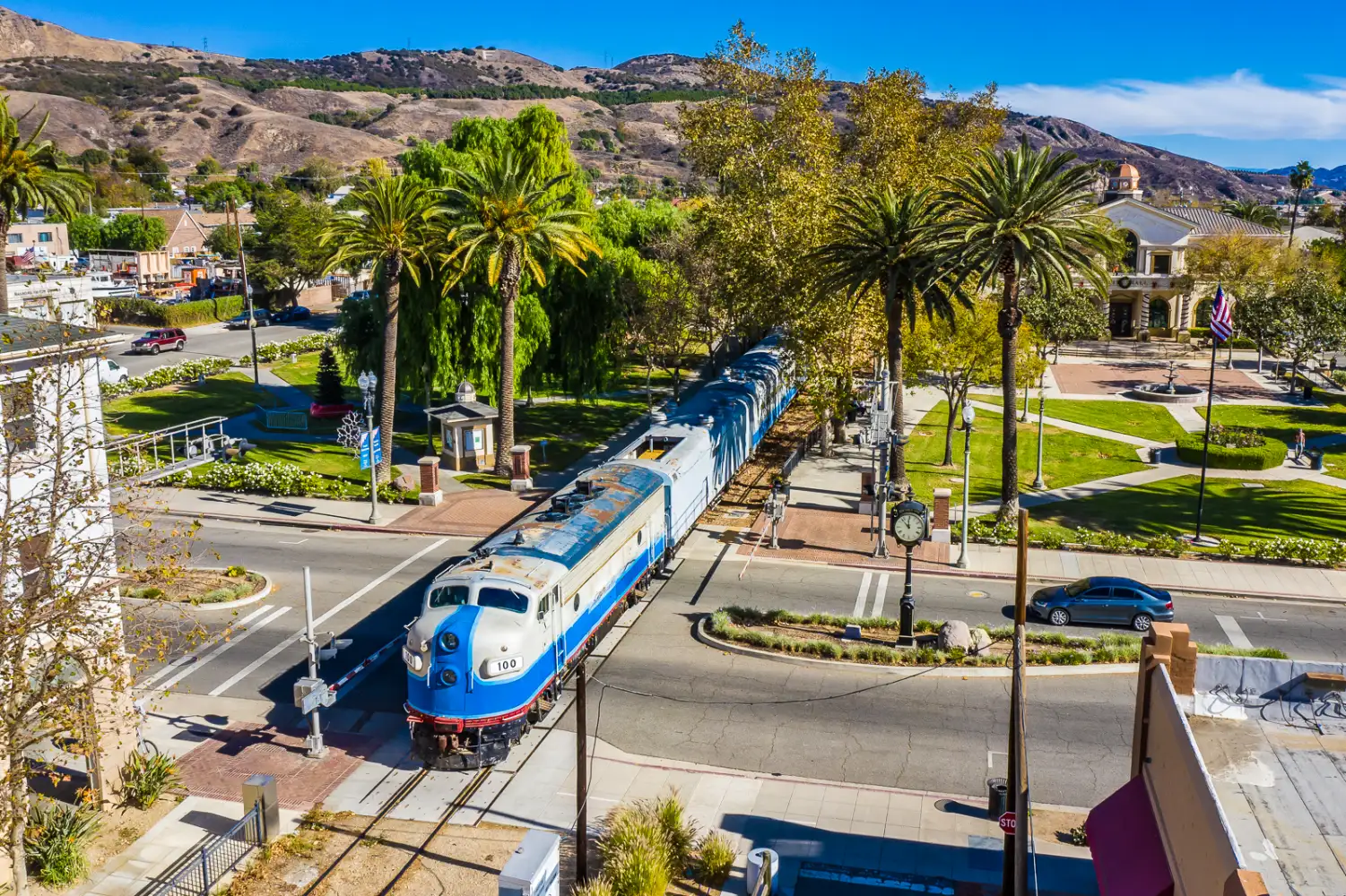 Sierra Northern train aerial at Fillmore