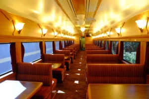 Fox River train car dining interior